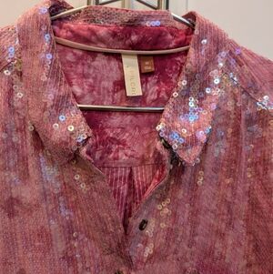 Pilcro Shrunken Sequin Shirt